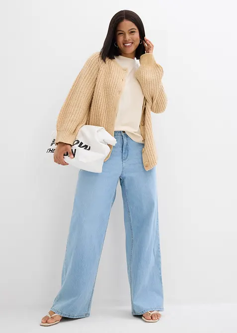 Wide Leg Jeans Mid Waist, bonprix