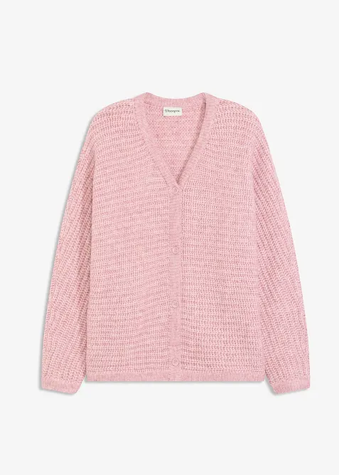 Cardigan i skön materialmix, bonprix