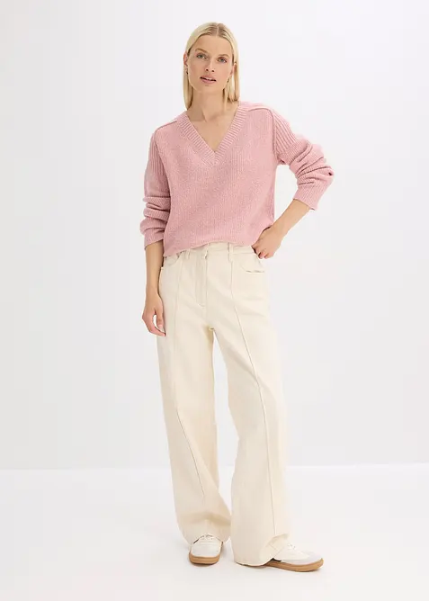 Tröja med V-ringning, bonprix