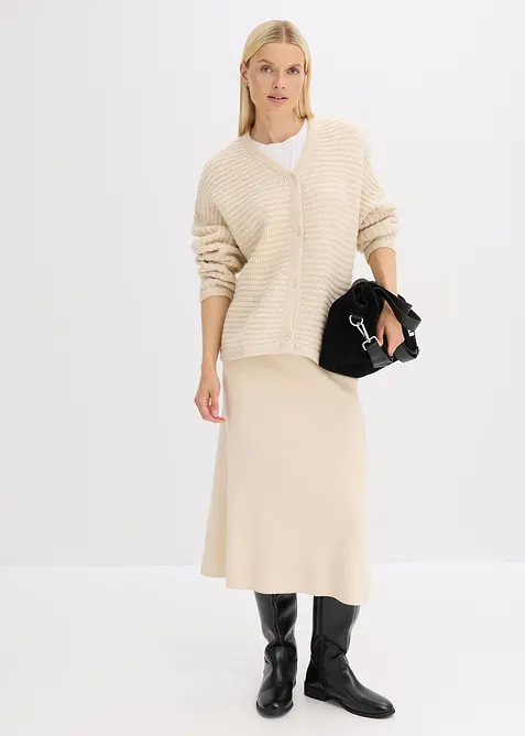 Cardigan i sk&ouml;n materialmix, bonprix