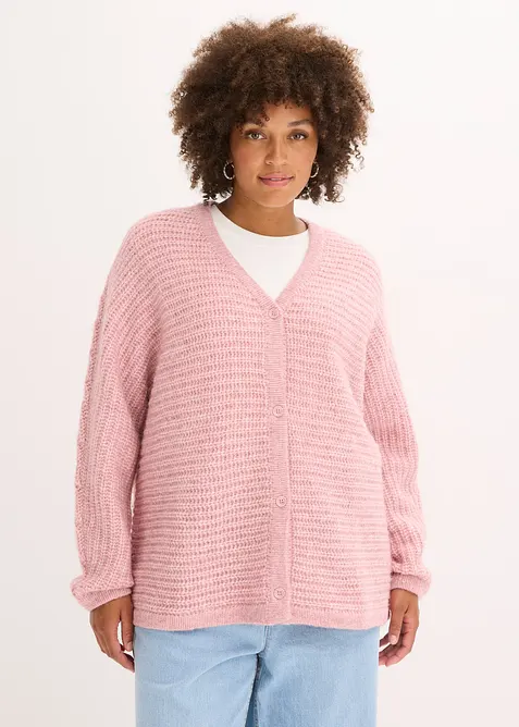Cardigan i skön materialmix, bonprix