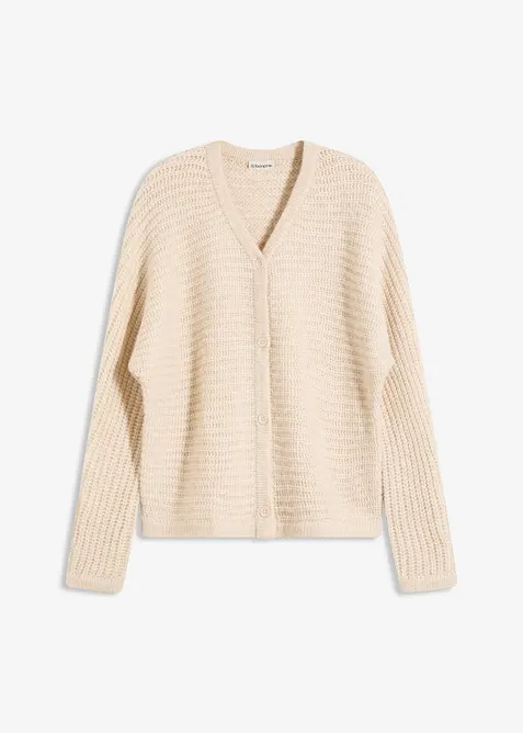 Cardigan i sk&ouml;n materialmix, bonprix