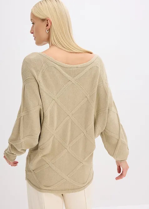 Tröja med flätmönster, bonprix