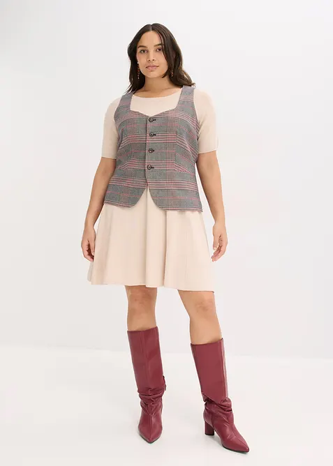 Stickad klänning i mjuk viskosmix, bonprix