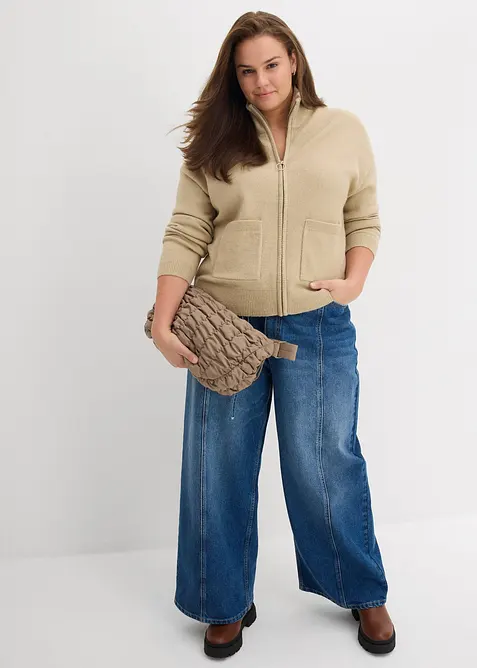 Cardigan med dragkedja, bonprix