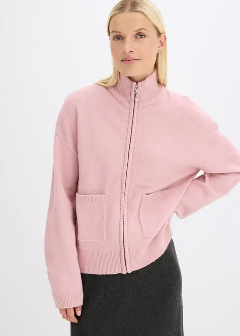 Cardigan med dragkedja, bonprix