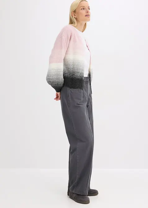 Grovstickad cardigan av mjuk bomullsmix, bonprix