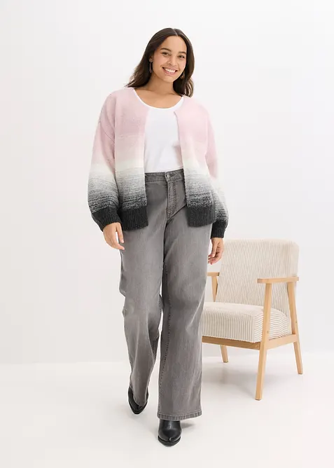 Grovstickad cardigan av mjuk bomullsmix, bonprix