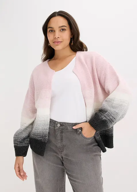 Grovstickad cardigan av mjuk bomullsmix, bonprix