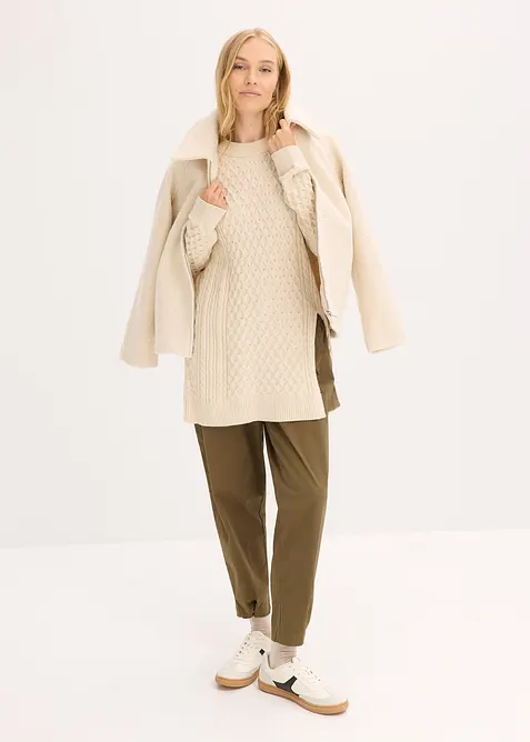 Lång tröja av mjuk viskosmix, bonprix