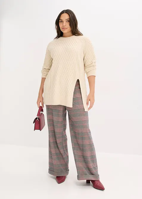 Lång tröja av mjuk viskosmix, bonprix