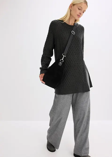 Lång tröja av mjuk viskosmix, bonprix