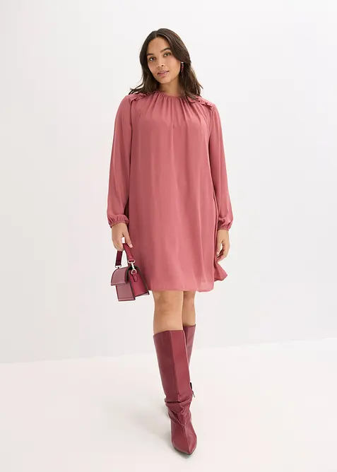 Miniklänning i chiffong med rysch, bonprix