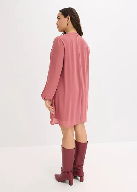 Miniklänning i chiffong med rysch, bonprix