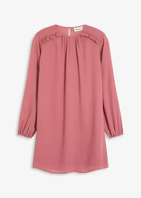 Miniklänning i chiffong med rysch, bonprix