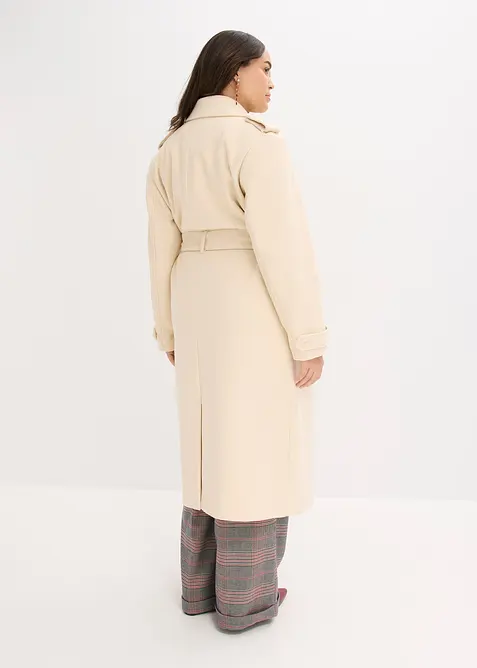 Trenchcoat med yllelook, bonprix