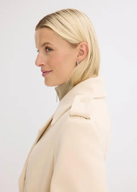 Trenchcoat med yllelook, bonprix