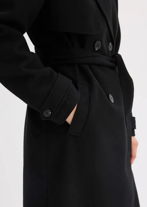 Trenchcoat med yllelook, bonprix