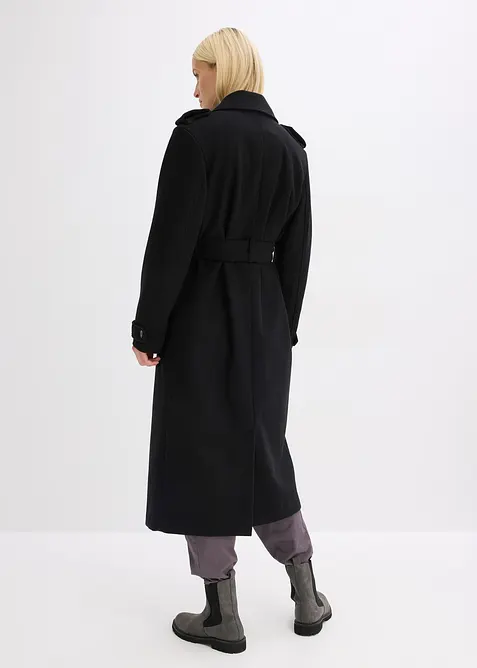 Trenchcoat med yllelook, bonprix