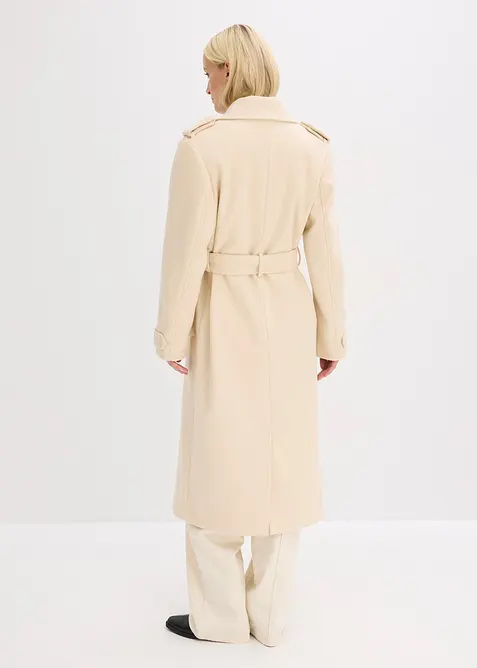 Trenchcoat med yllelook, bonprix