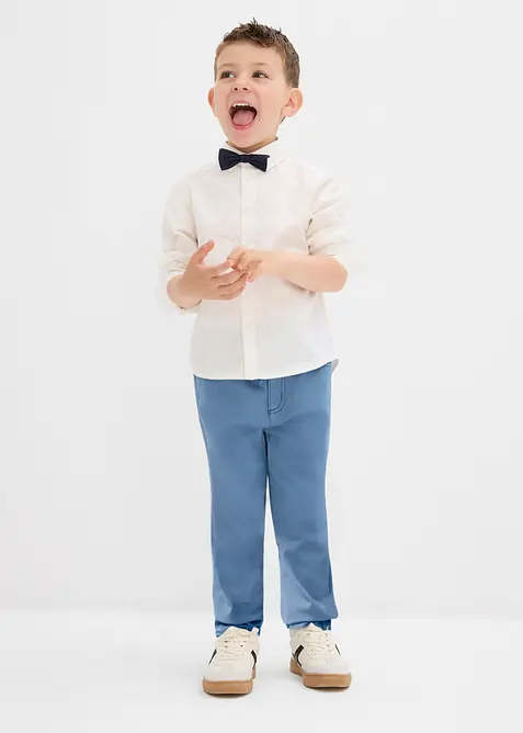 Regular Fit dra på-byxa i ren bomull, Straight, bonprix