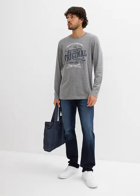 Långärmad T-shirt med ekologisk bomull (2-pack), bonprix