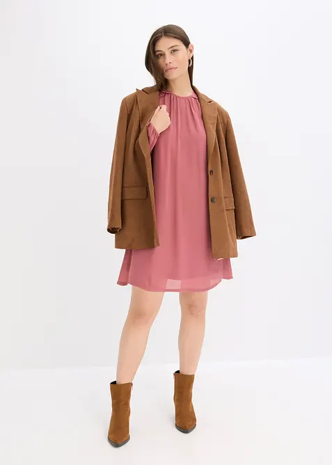 Miniklänning i chiffong med rysch, bonprix