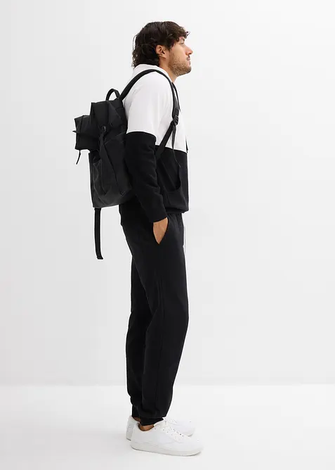 Joggingbyxa med ribbad mudd i bensluten, bonprix