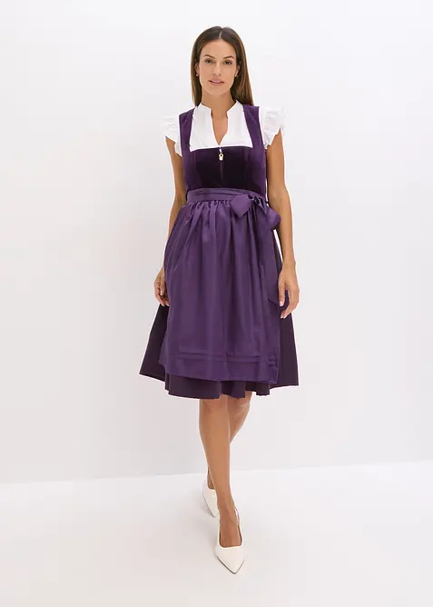 Mellanlång dirndl med sammet (2 delar), bonprix