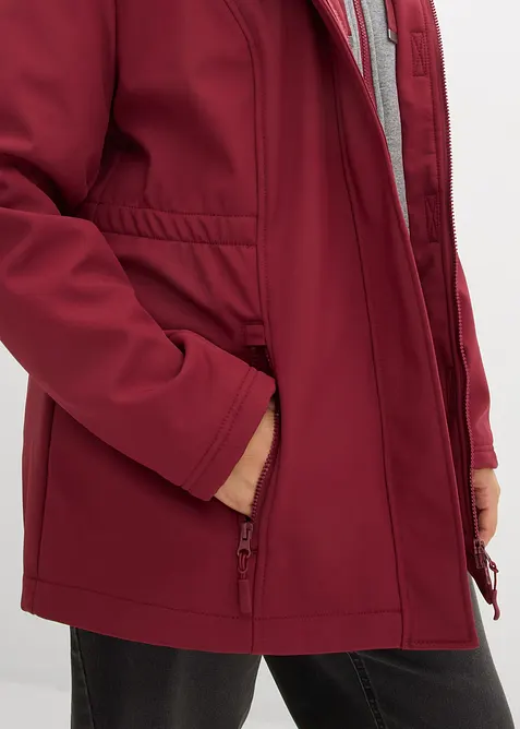 Lång vattenavvisande softshelljacka med 2-i-1-look, bonprix