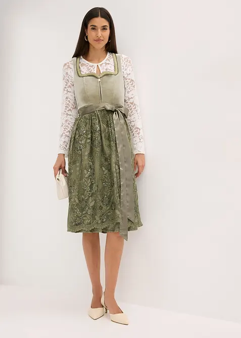 Dirndl med paljettförkläde (2 delar), bonprix