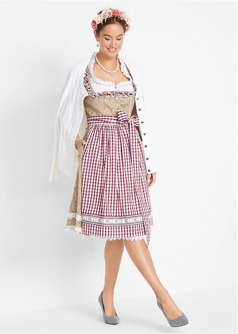 Dirndl med förkläde, knälång (2 delar), bonprix
