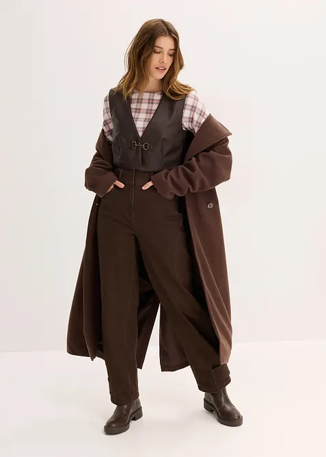 Väst i used look av skinnimititation, bonprix