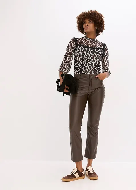 Topp i mjuk mesh med spets, bonprix