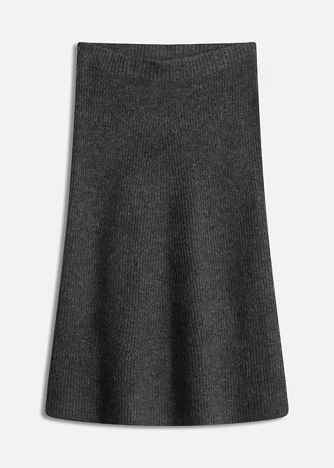 Stickad kjol i midilängd, bonprix