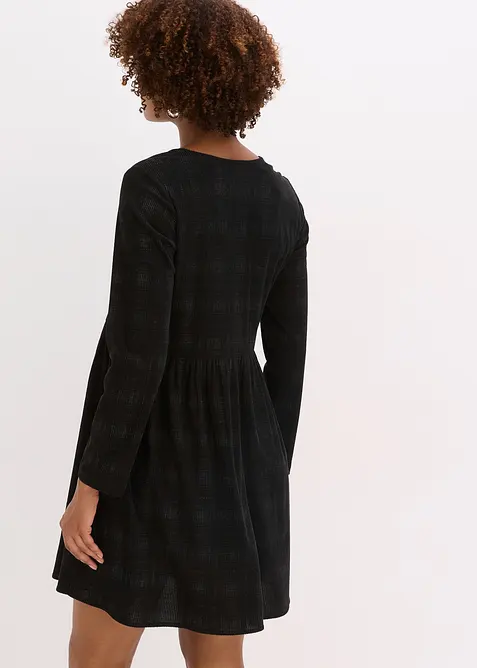 Kort manchesterklänning med rutigt mönster, bonprix