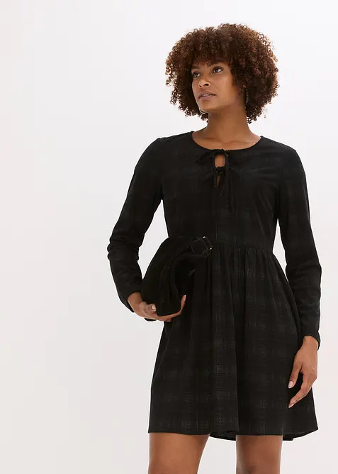 Kort manchesterklänning med rutigt mönster, bonprix