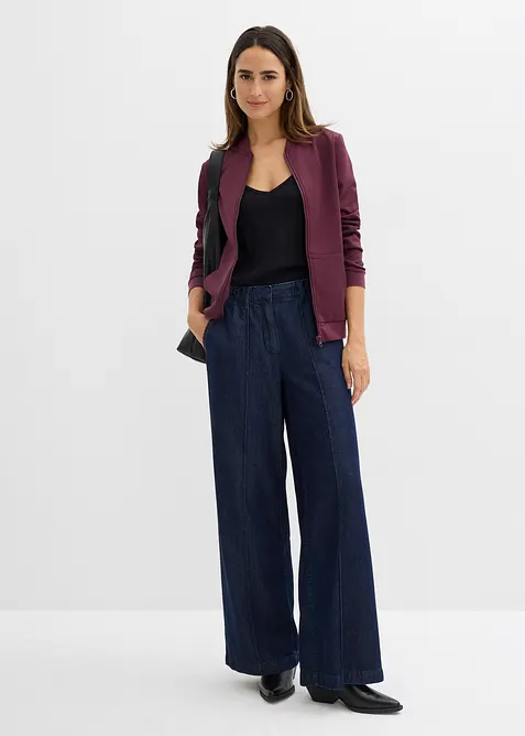 Trikåjacka med dragkedja i neopren, bonprix