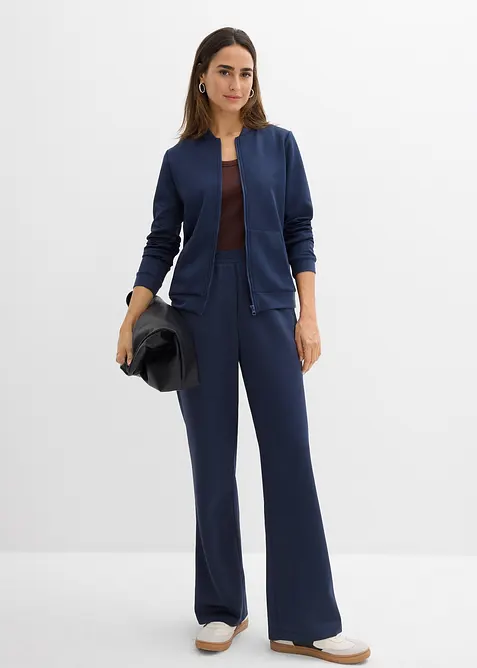 Trikåjacka med dragkedja i neopren, bonprix