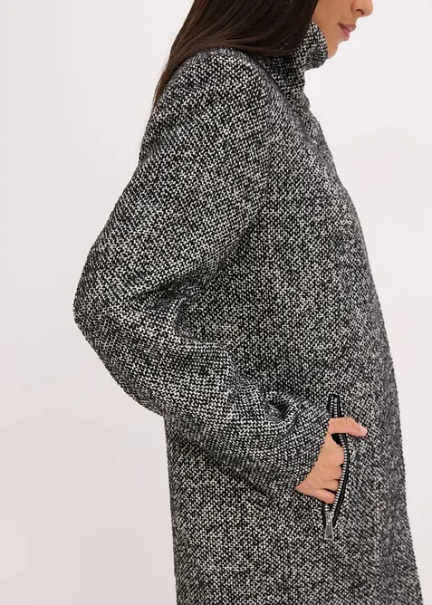 Avslappnad tunn kappa med yllelook, bonprix