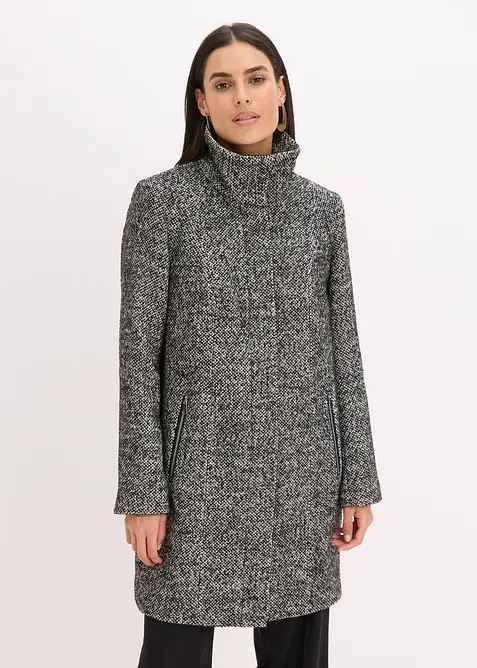 Avslappnad tunn kappa med yllelook, bonprix