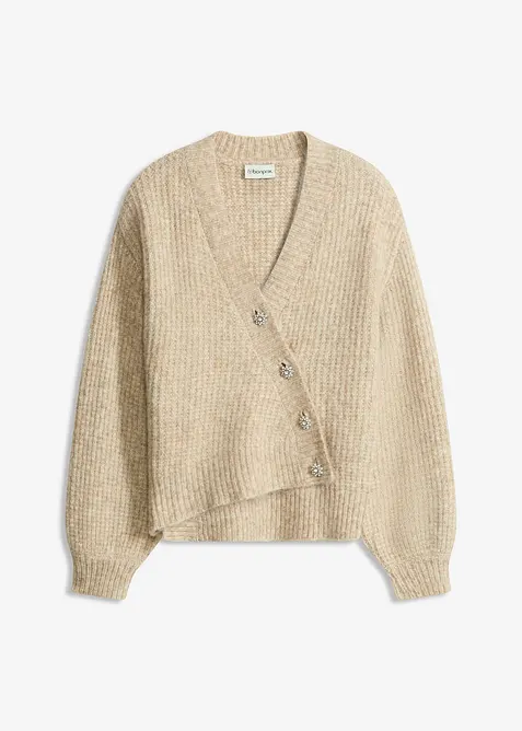 Cardigan med dekorativa knappar, bonprix