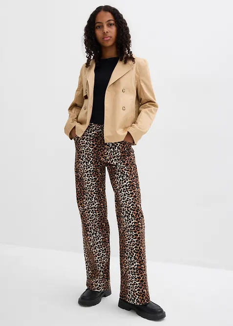 Wide Leg Jeans Mid Waist för barn, bonprix