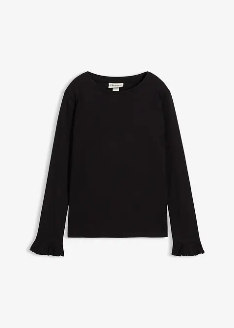 Långärmad T-shirt för barn i ekologisk bomull med elastan, bonprix