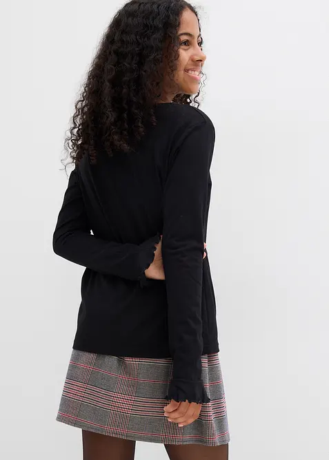 Långärmad T-shirt för barn i ekologisk bomull med elastan, bonprix