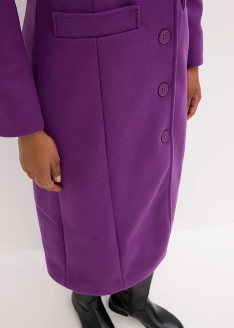 Lång kappa med yllelook, bonprix