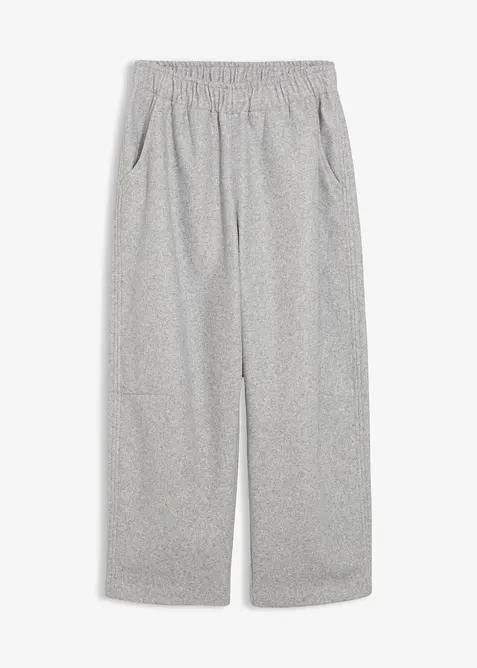 Byxa i barrel-modell med yllelook, bonprix