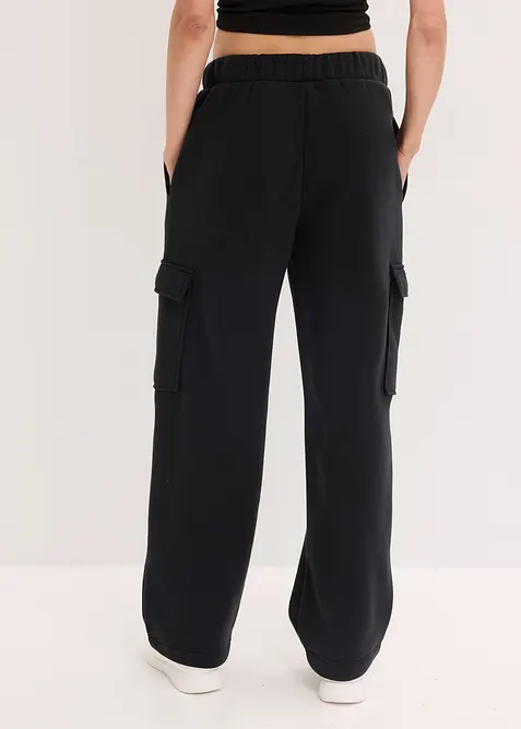 Fodrad joggerbyxa med vida ben, snabbtorkande, bonprix