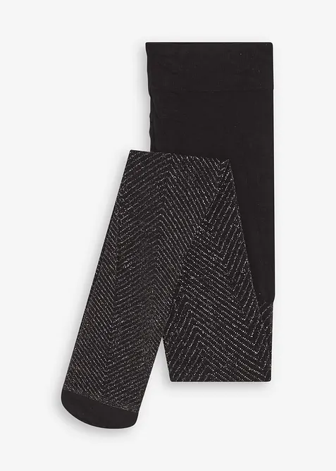 Transparent strumpbyxa med glittrande mönster, 20 DEN, bonprix