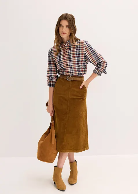 Flanellskjorta i bomull, bonprix